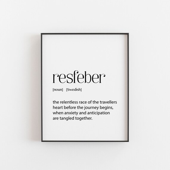 Resfeber Travel Quote Poster, Swedish Gift