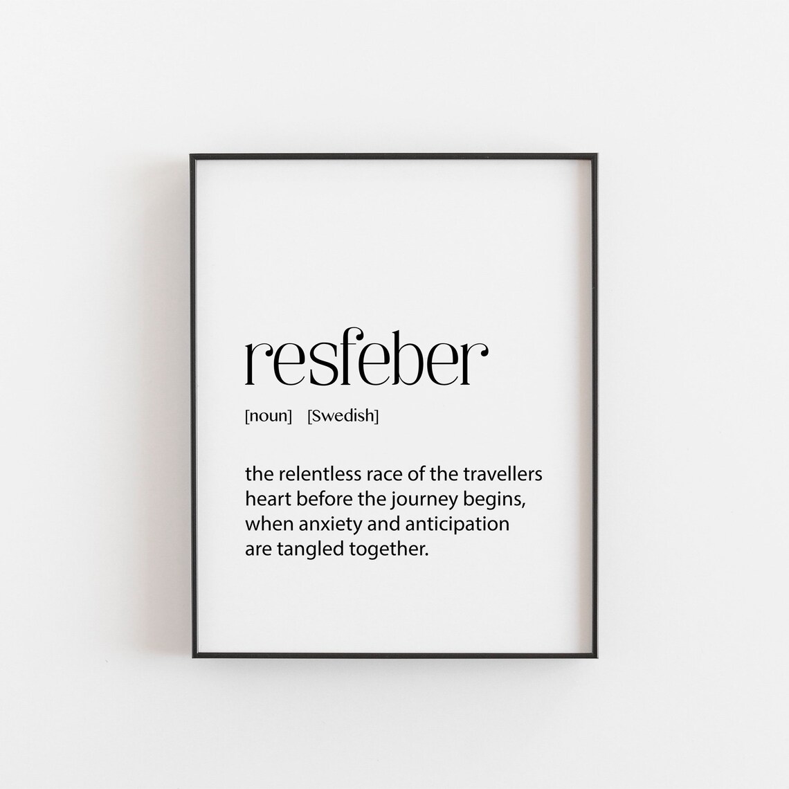Resfeber Travel Quote Poster, Swedish Gift