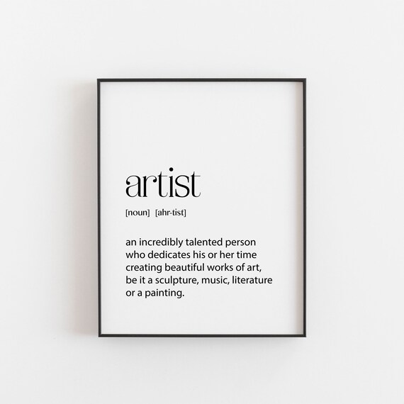 Artist Definition Print Dictionary Style Gift for Creative Minds