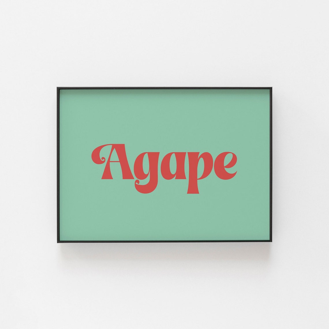 Agape Retro Cream On Burnt Orange Greek Love Typographic Poster - Image 4