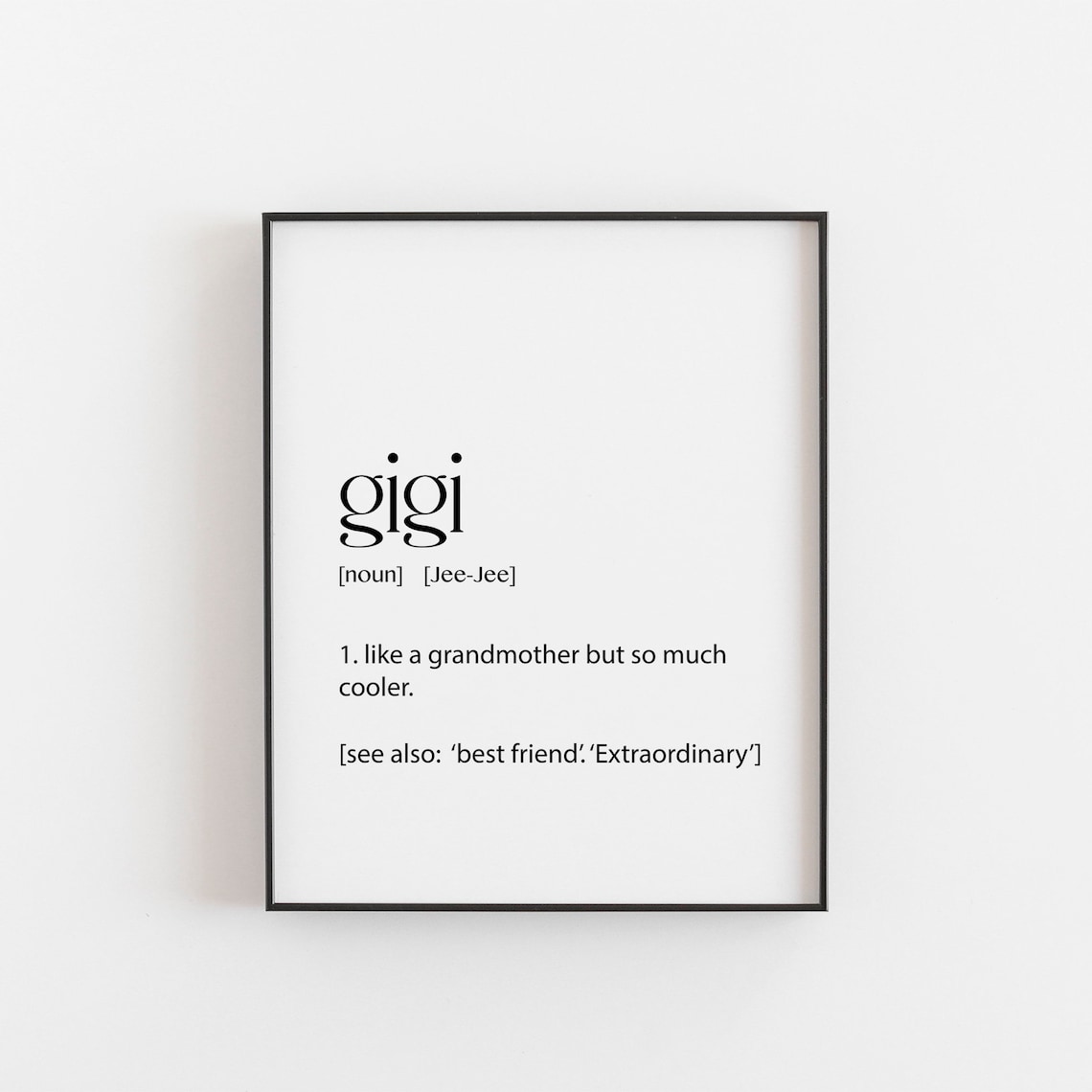 Gigi Definition Wall Art, Grandmother Birthday Gift