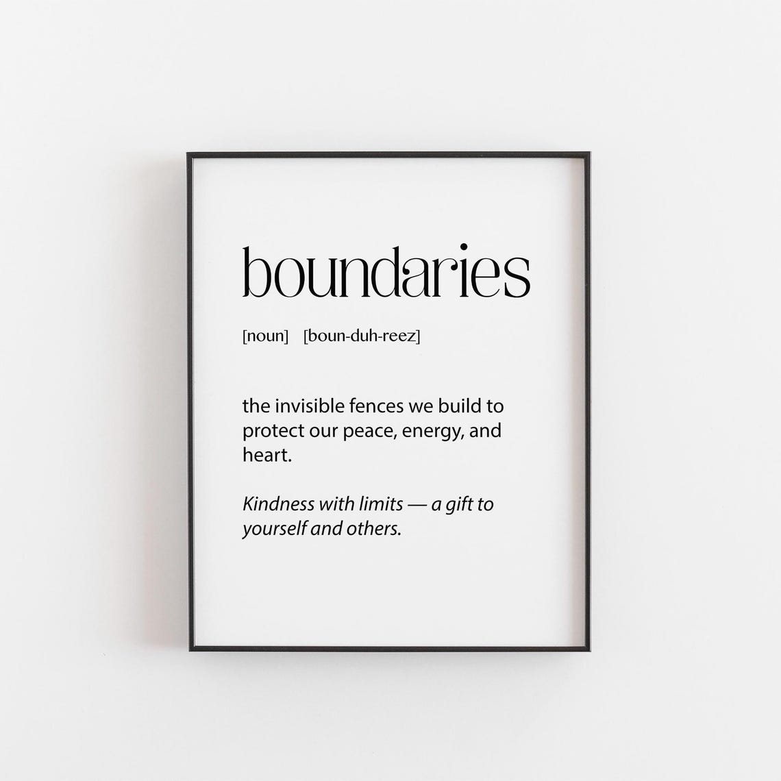Boundaries Definition Self Care Kindness With Limits Quote Poster