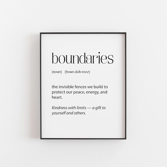 Boundaries Definition Self Care Kindness With Limits Quote Poster