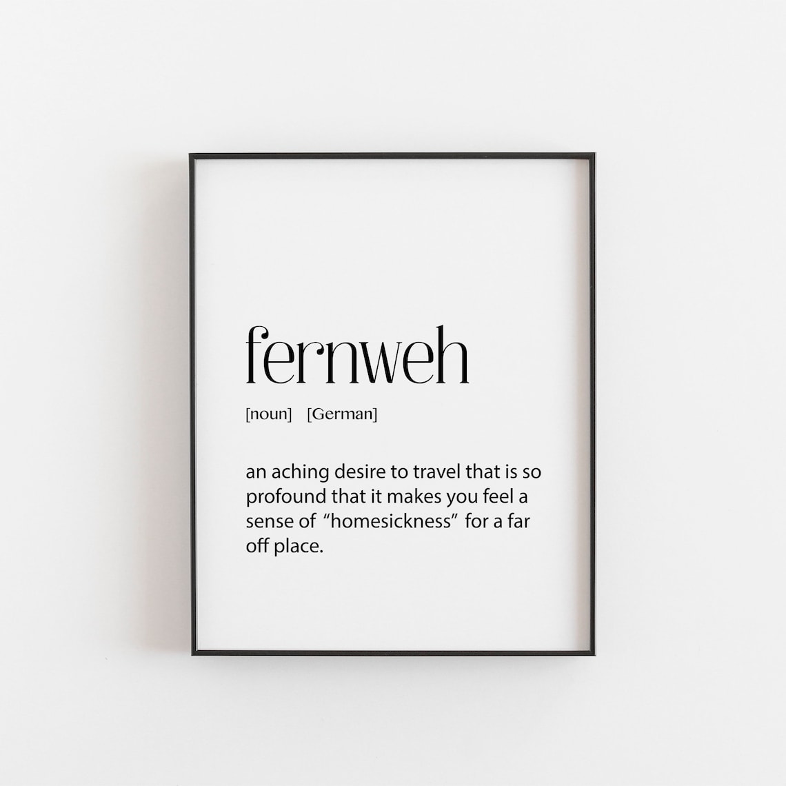 Fernweh Travel Quote Poster, German Travel Art Print