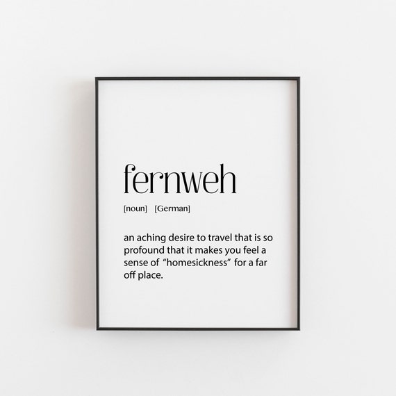 Fernweh Travel Quote Poster, German Travel Art Print