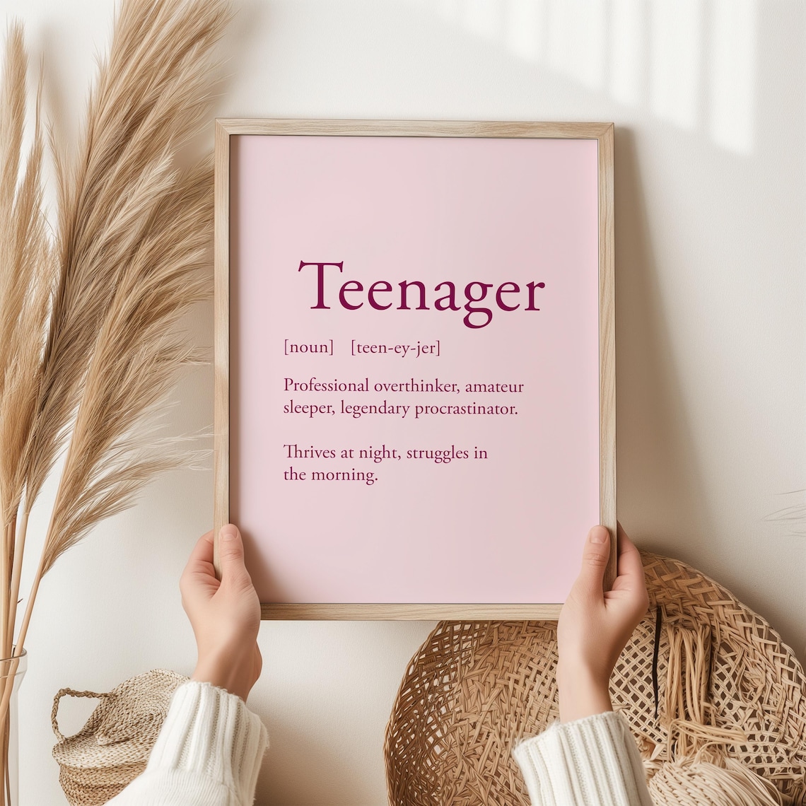 Teenager Definition Print, Funny Modern Typography Poster
