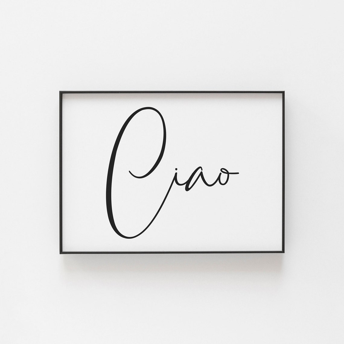Ciao Script Italian Greeting Elegant Minimal Typography Wall Poster