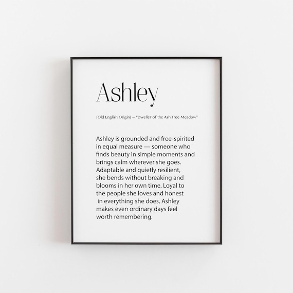 Ashley Name Definition Print Old English Origin Meaning Keepsake