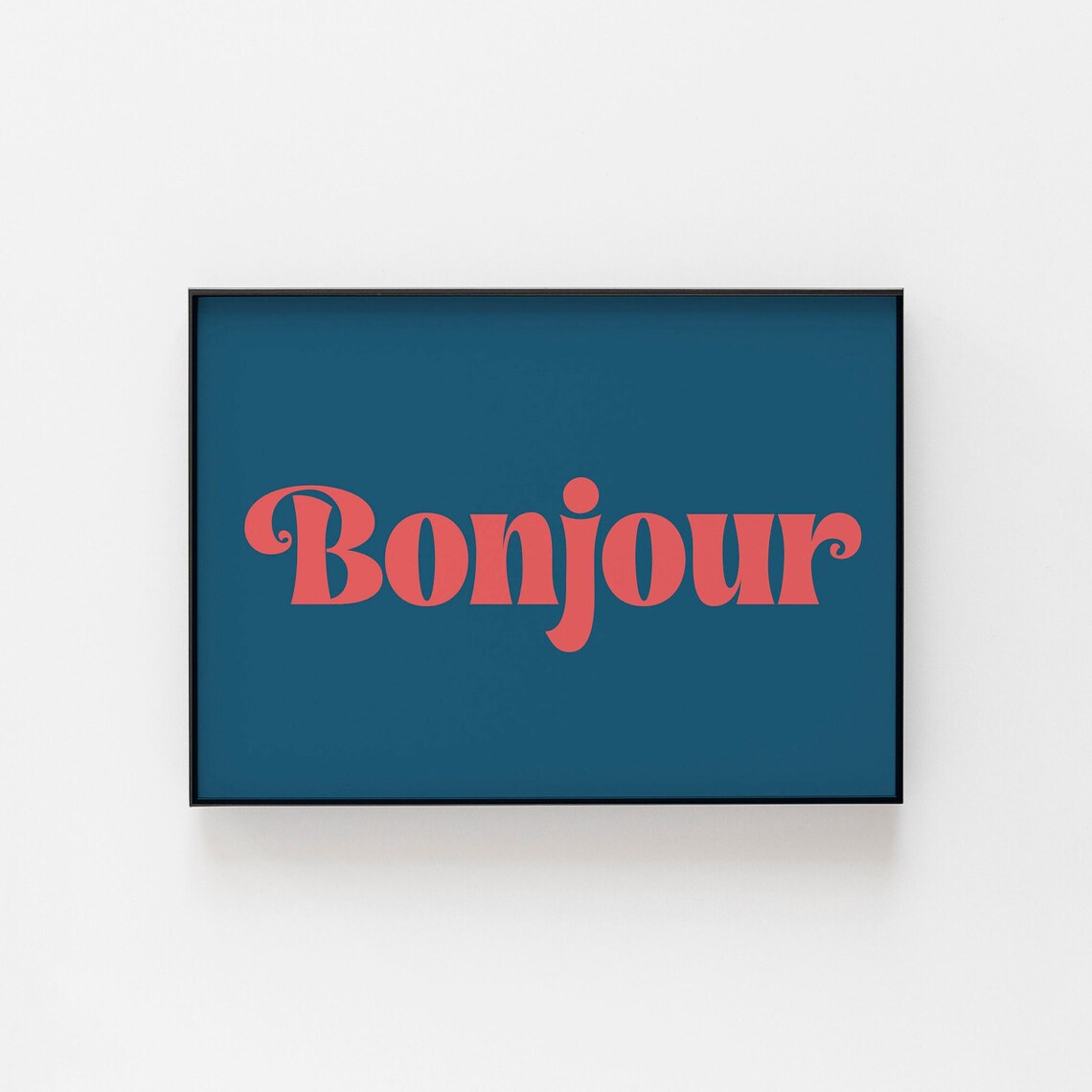 Bonjour Print French Prints For The Home Great Hallway Or Living Room Vibrant Coloured France Poster Inspired Art