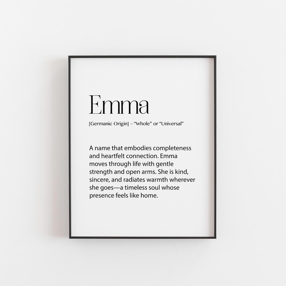 Emma Name Meaning Art Print, Nursery Decor