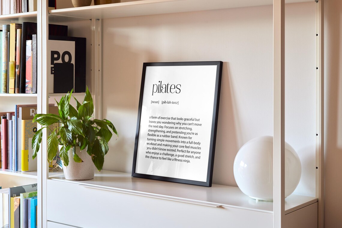 Pilates Definition Funny Fitness Wall Art Print - Image 3