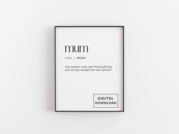 Mum Definition Funny Mother Quote Poster Print