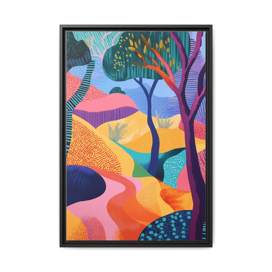 Psychedelic Forest Stream Fiery Sunset Abstract Landscape Print - Image 4