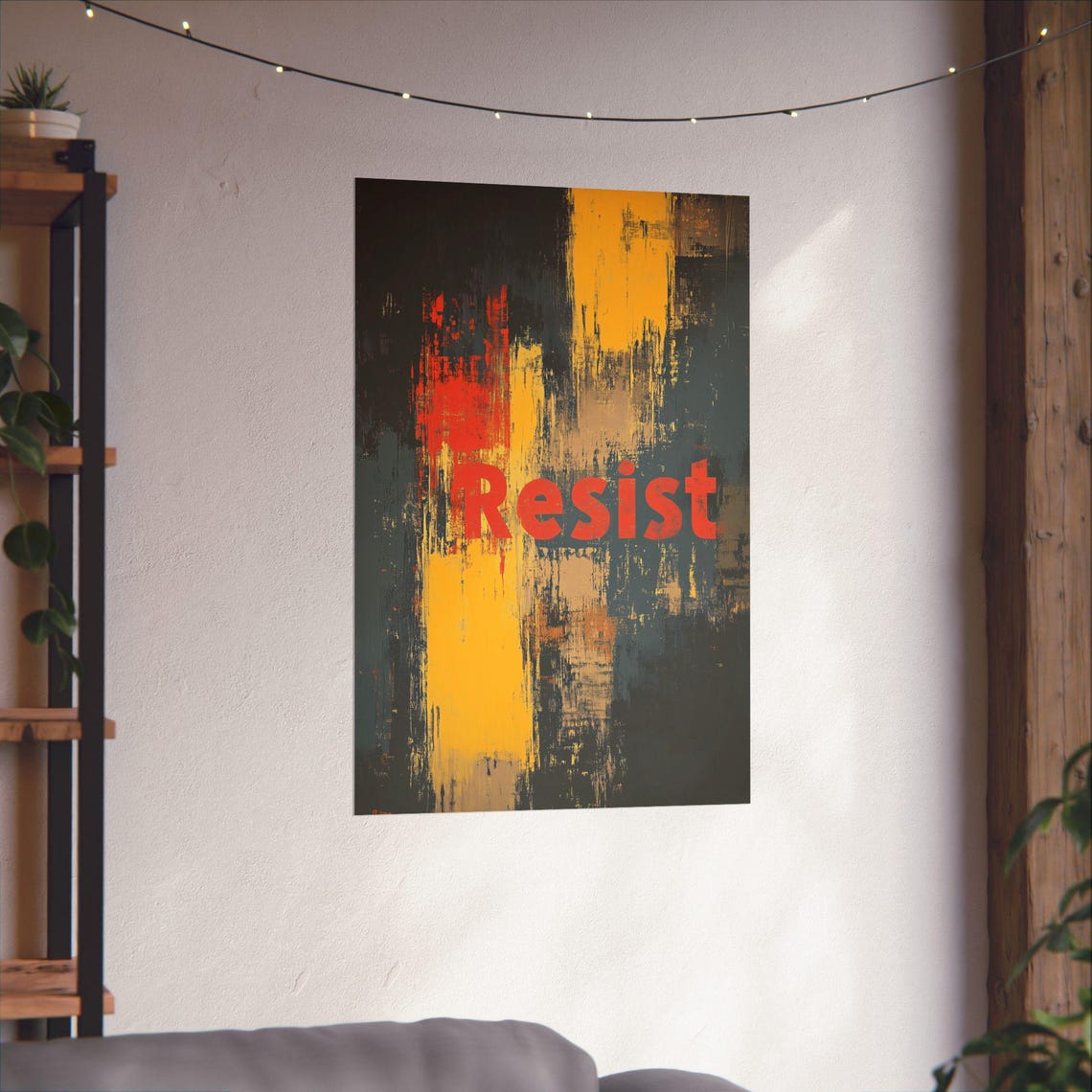 Resist Grunge Distressed Paint Texture Bold Protest Statement Poster - Image 3