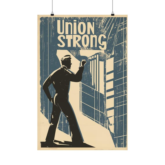 Union Strong Poster Wall Art Bold Statement Poster In A Retro Style Supporting Labor Unions And Workers Rights For Home Office Dorm Decor