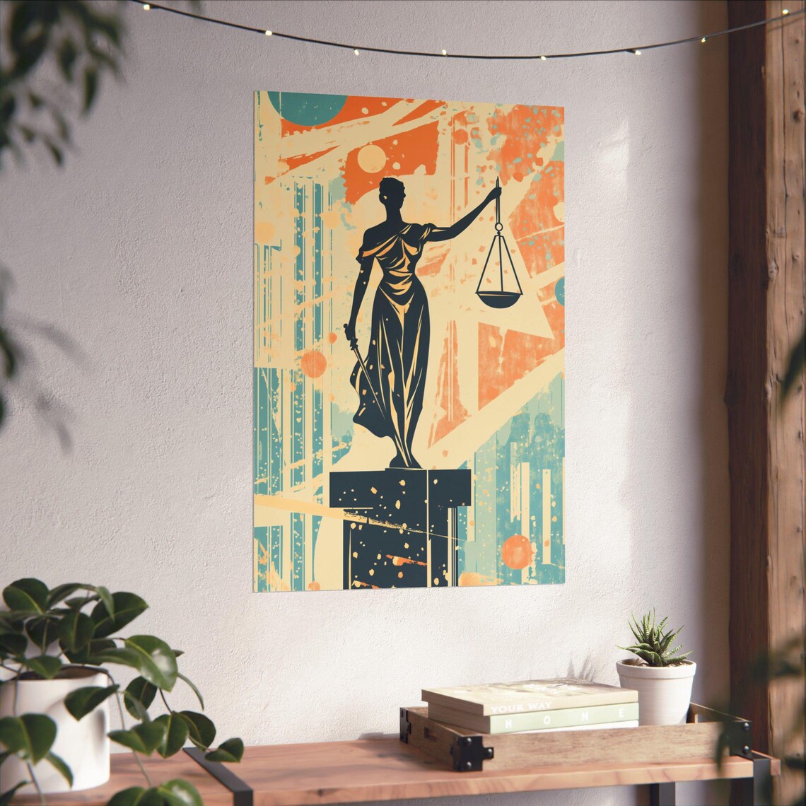 Bold Lady Justice Silhouette With Sword And Scales Political Poster - Image 4