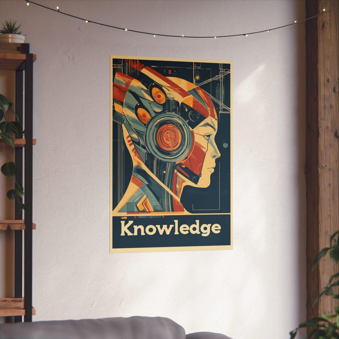 Knowledge Retro Robot Woman Sci Fi Tech Geek Vintage Art Poster - Image 3