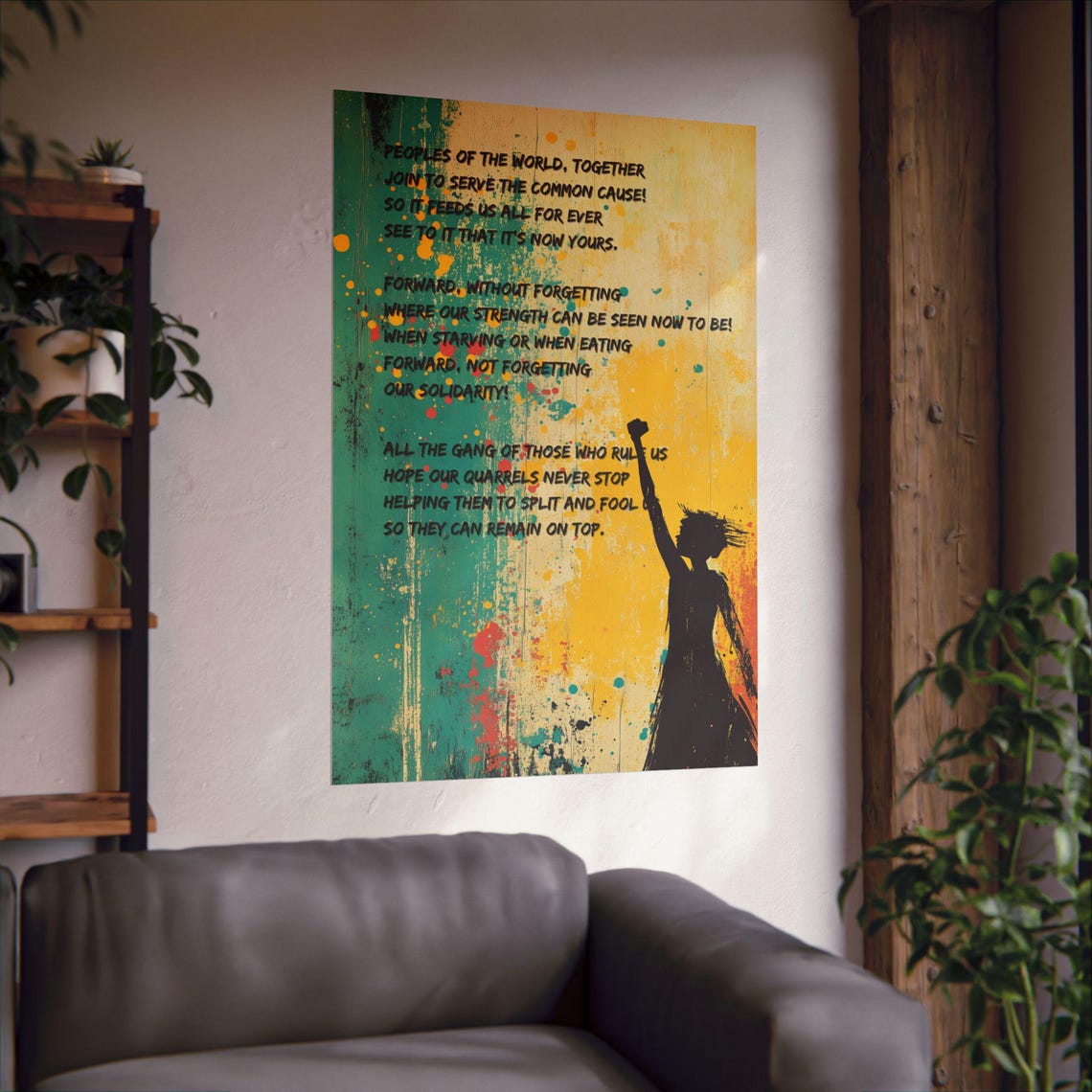 Bertolt Brecht Solidarity Song Protest Poetry Fist Raised Poster Art - Image 2