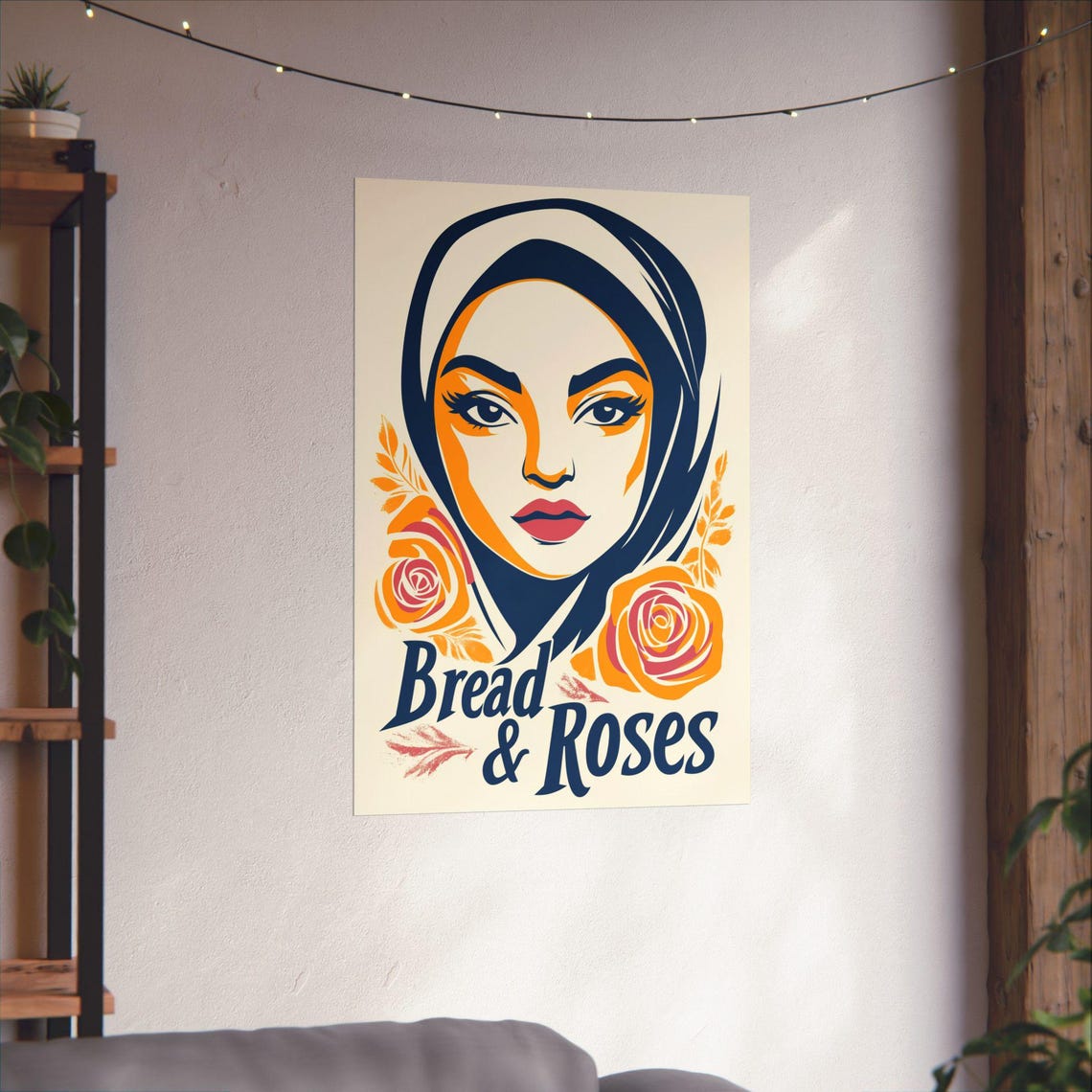 Bread and Roses Art Deco Woman Portrait Labor Rights Art Poster - Image 3