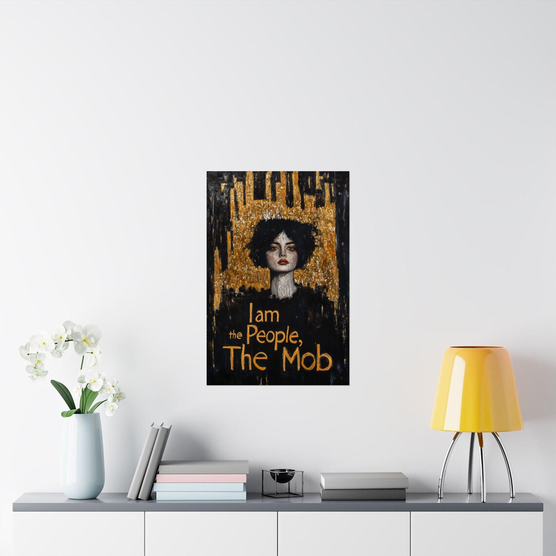 I Am the People the Mob Golden Mosaic Klimt Style Woman Protest Poster - Image 2