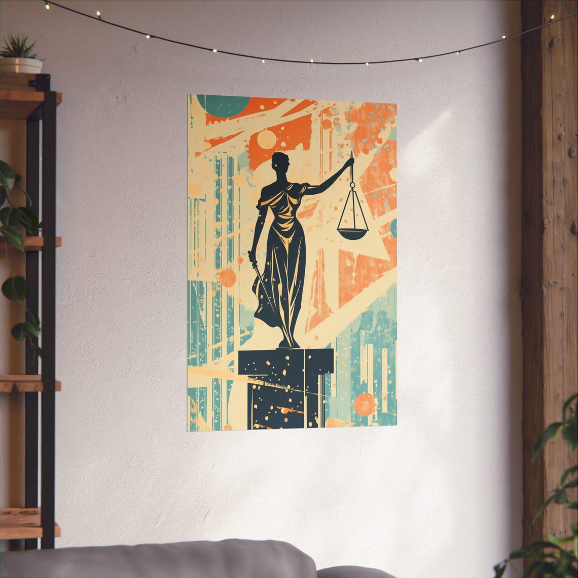 Bold Lady Justice Silhouette With Sword And Scales Political Poster - Image 3