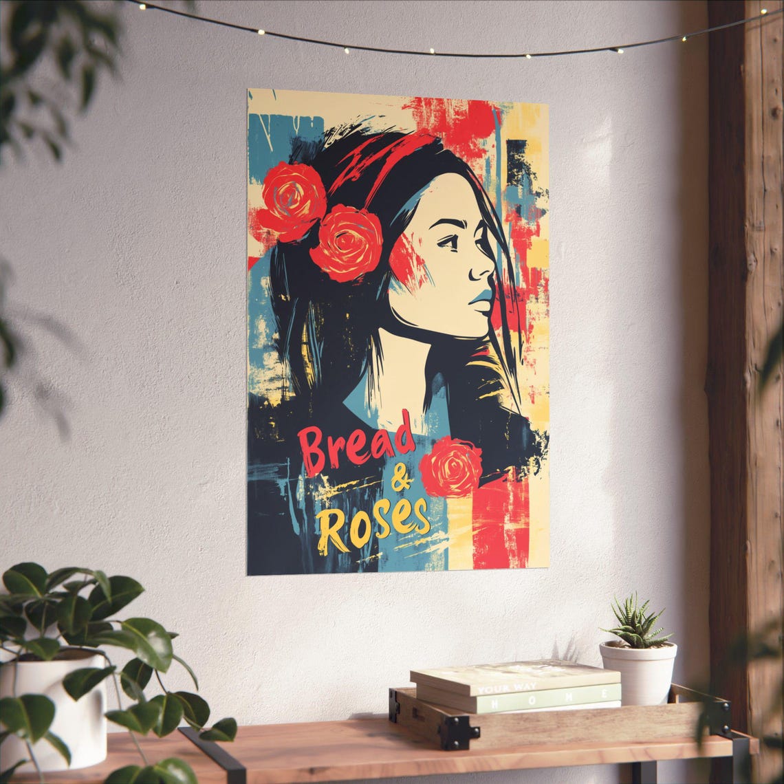 Bread and Roses Pop Art Woman Bold Colorful Protest Statement Poster - Image 4