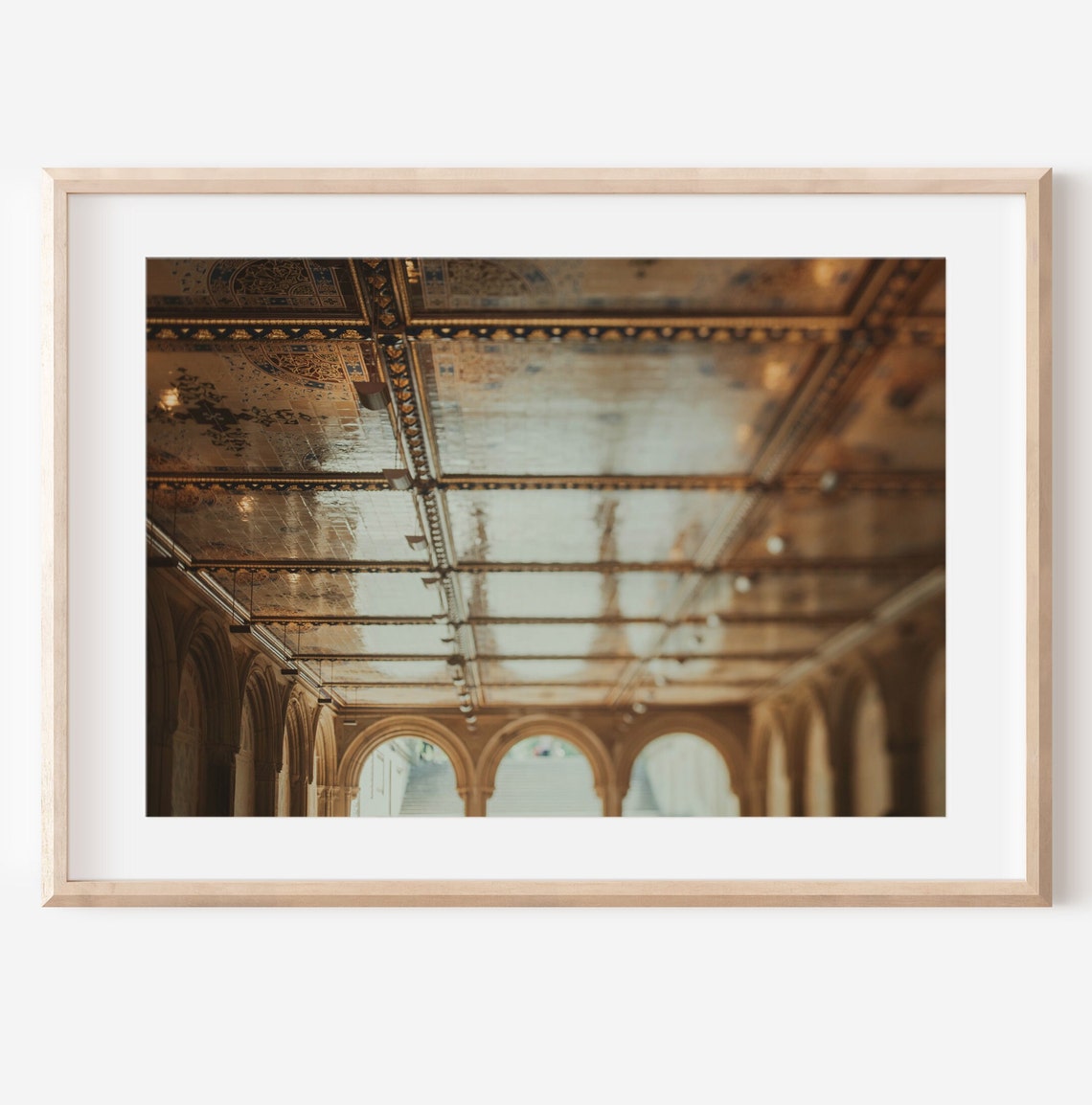 Bethesda Terrace Central Park Ornate Minton Ceiling Arches Poster
