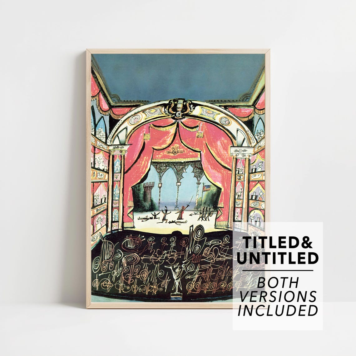 Grand Opera Theater Stage Red Curtains Classic Performance Art Poster