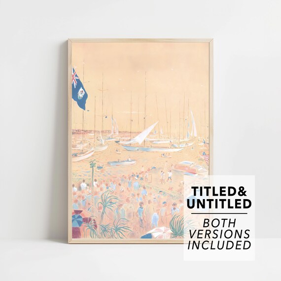 Tall Sailing Ships Racing On Blue Sea Vintage Regatta Art Poster