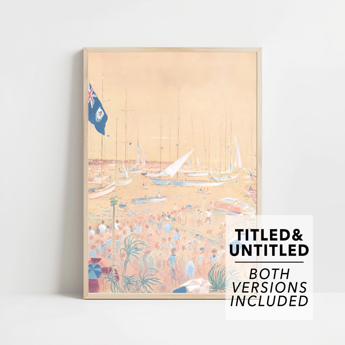 Tall Sailing Ships Racing On Blue Sea Vintage Regatta Art Poster
