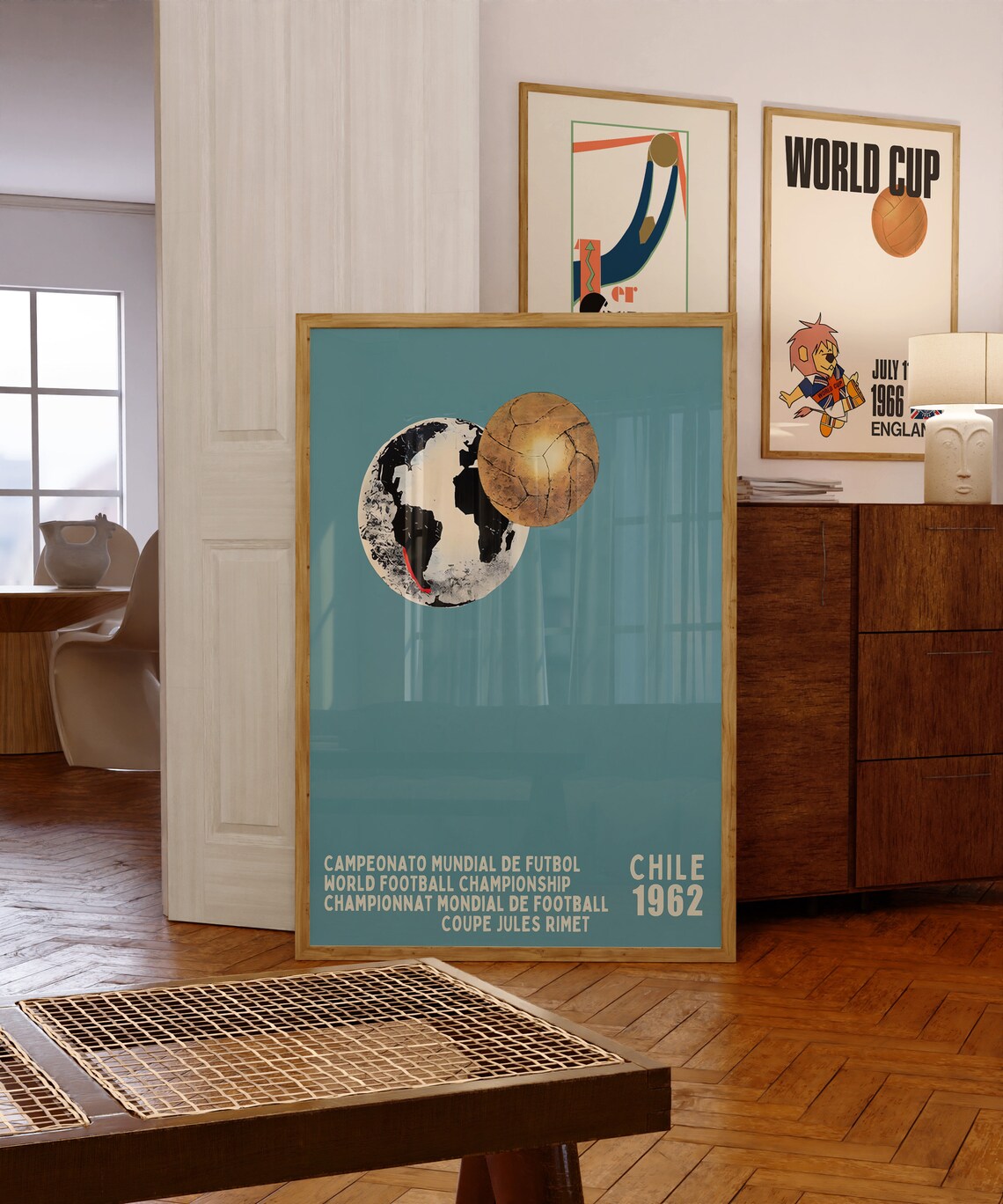 World Cup 1962 Vintage Football Poster, Sports Print - Image 3