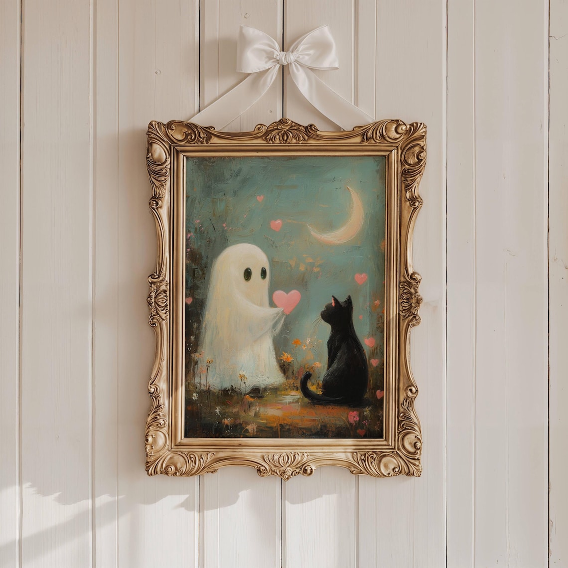 Ghost And Black Cat Valentine, Whimsigoth Poster
