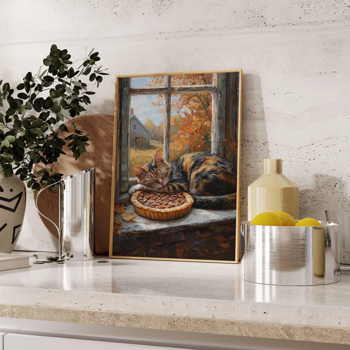 Tortie Cat and Pecan Pie Thanksgiving Poster - Image 6