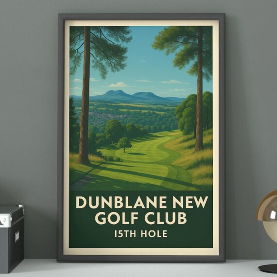 Dunblane New Golf Club 15th Hole Scottish Vintage Course Poster