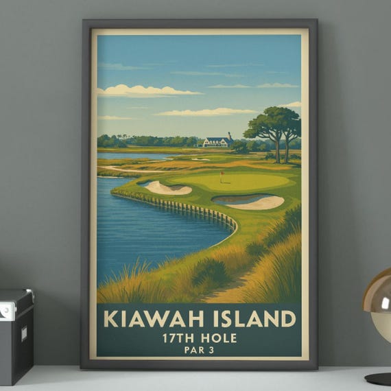 Kiawah Island 17th Hole Golf Poster Vintage Course Art Print