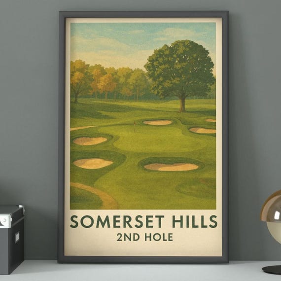 Somerset Hills Golf Course Vintage Art Print Usa Wall Decor