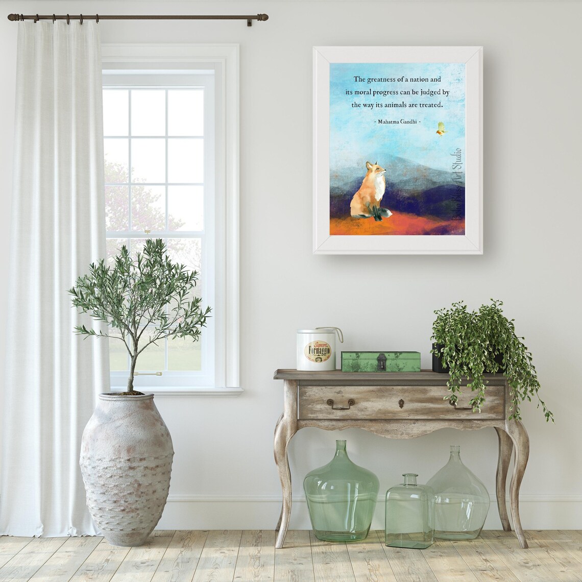 Mahatma Gandhi Quote Art Print, Animal Rights - Image 2