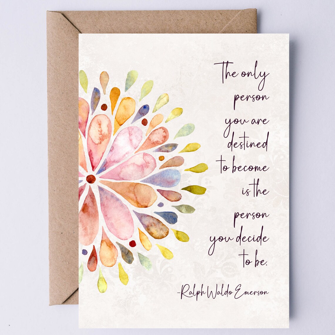 Ralph Waldo Emerson Quote Graduation Card The Only Person You Are Destined To Become Is The Person You Decide To Be