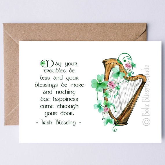 Irish Blessing Quote Art Print, Wedding And Anniversary