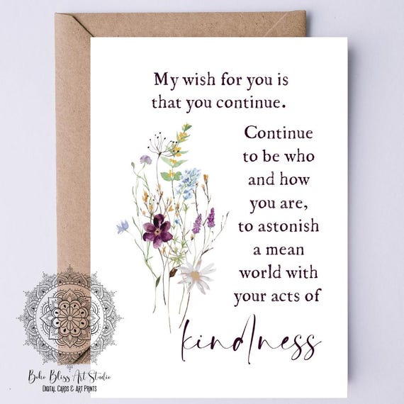 Maya Angelou Quote My Wish For You Is That You Continue Card Inspirational Quote Card Empowering Graduation Card For Her