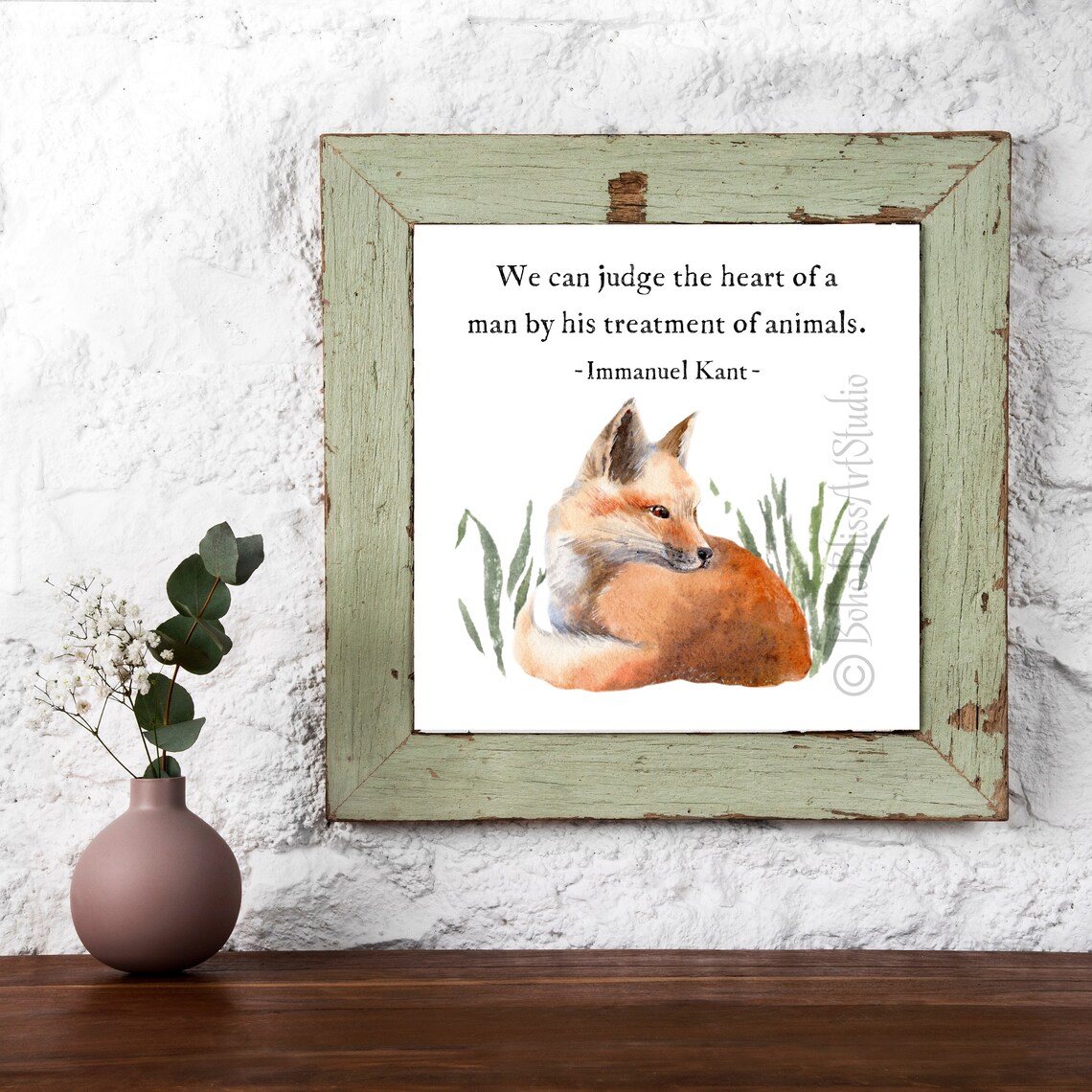 Fox And Immanuel Kant Quote, Animal Wisdom Art Print - Image 2