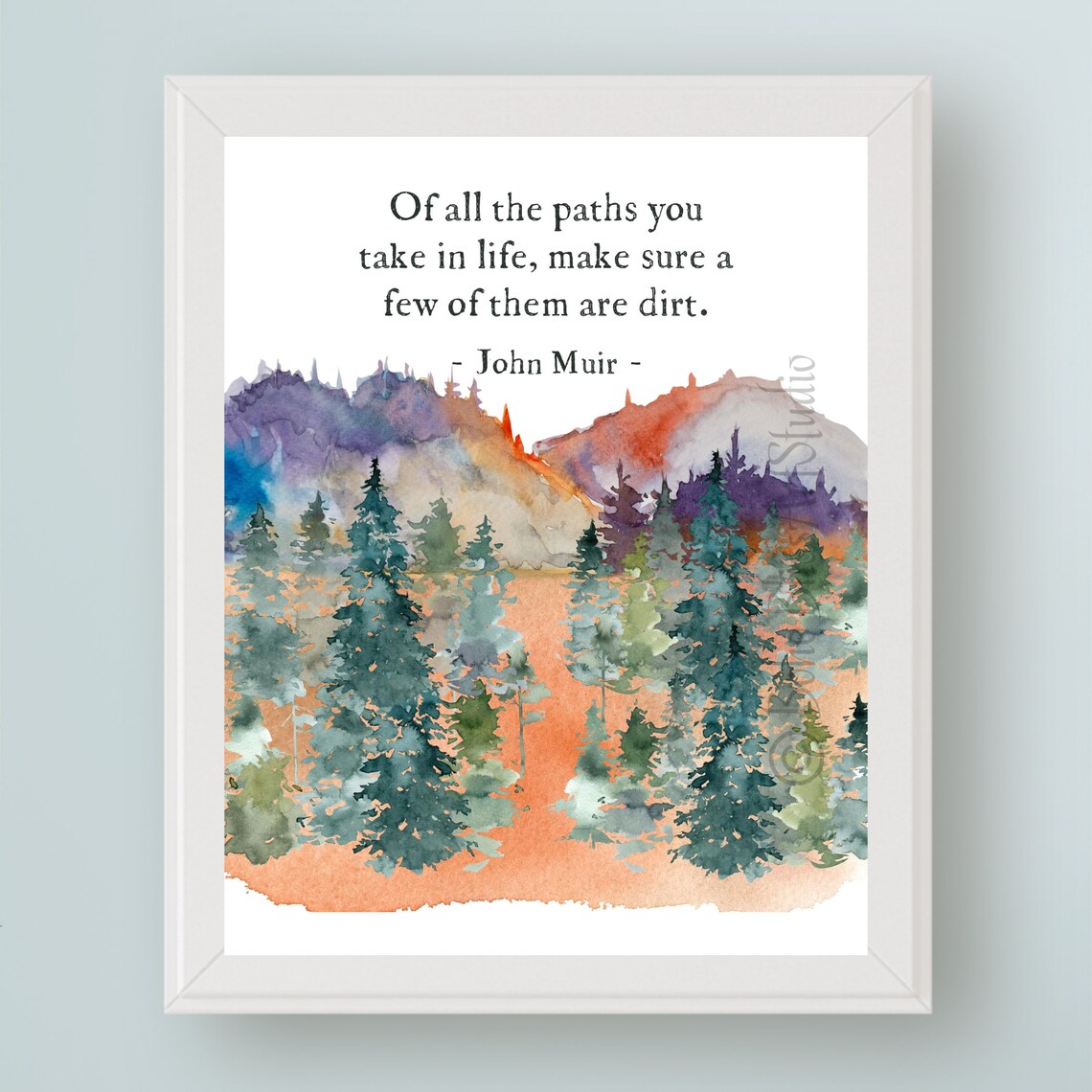 John Muir Quote Art Print, Nature Quote Wall Art