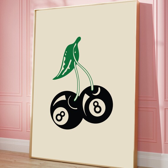 8 Ball Cherries Kitchen Wall Art Print