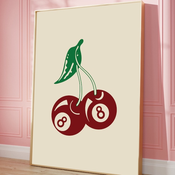 8 Ball Cherries Poster
