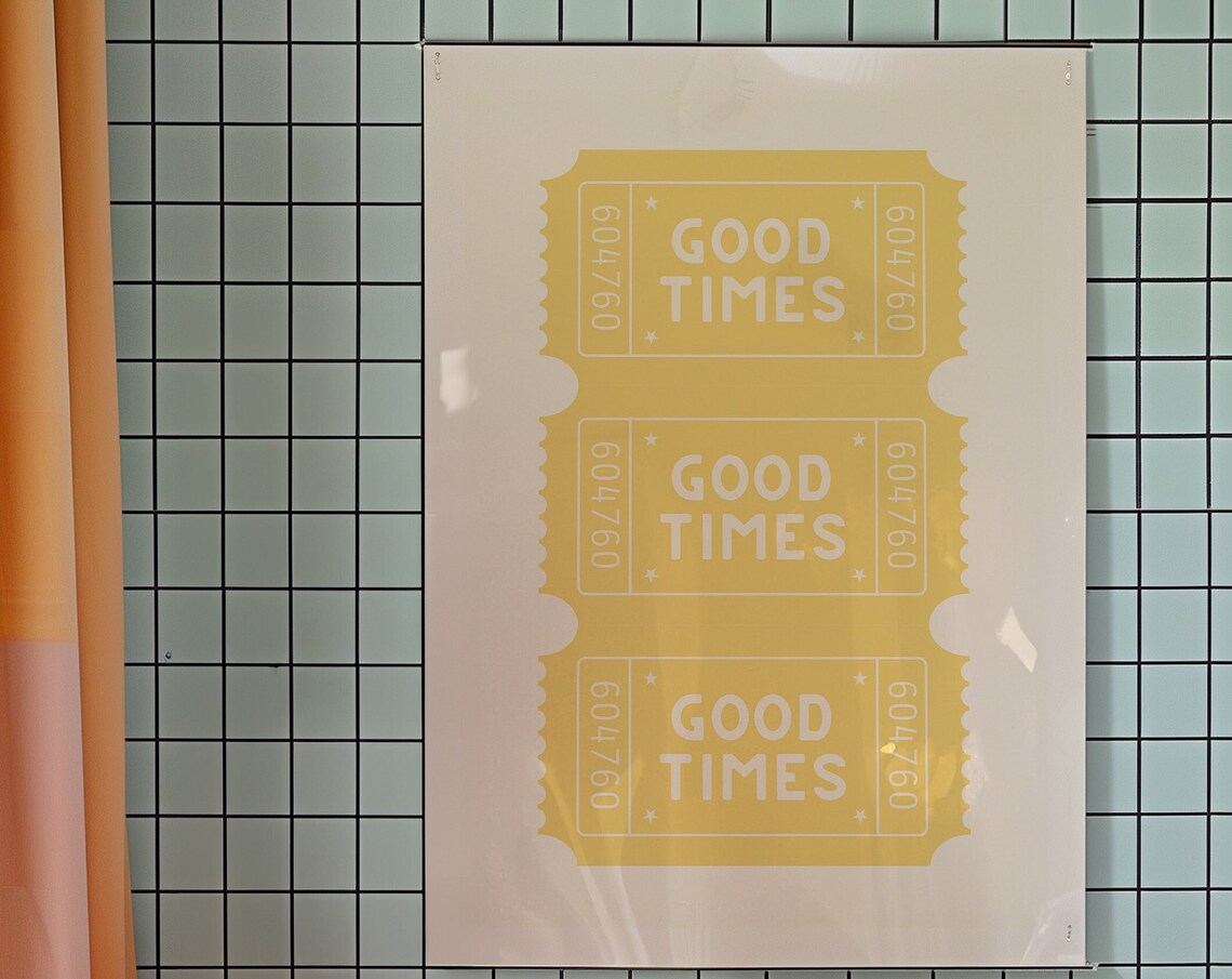 Good Times Yellow Art Print, Preppy Dorm Decor - Image 3