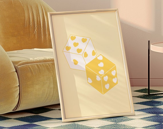 Dice Aesthetic Wall Art, Preppy Room Decor