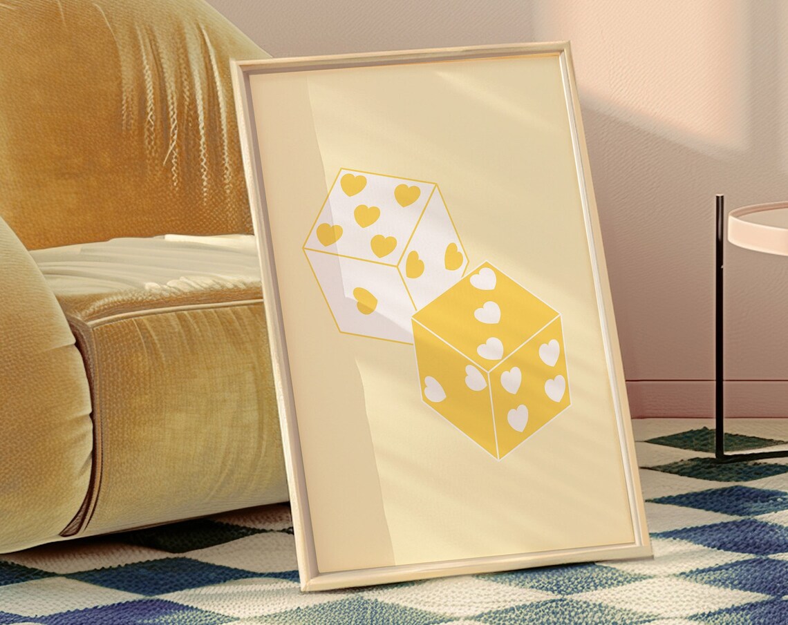 Dice Aesthetic Wall Art, Preppy Room Decor