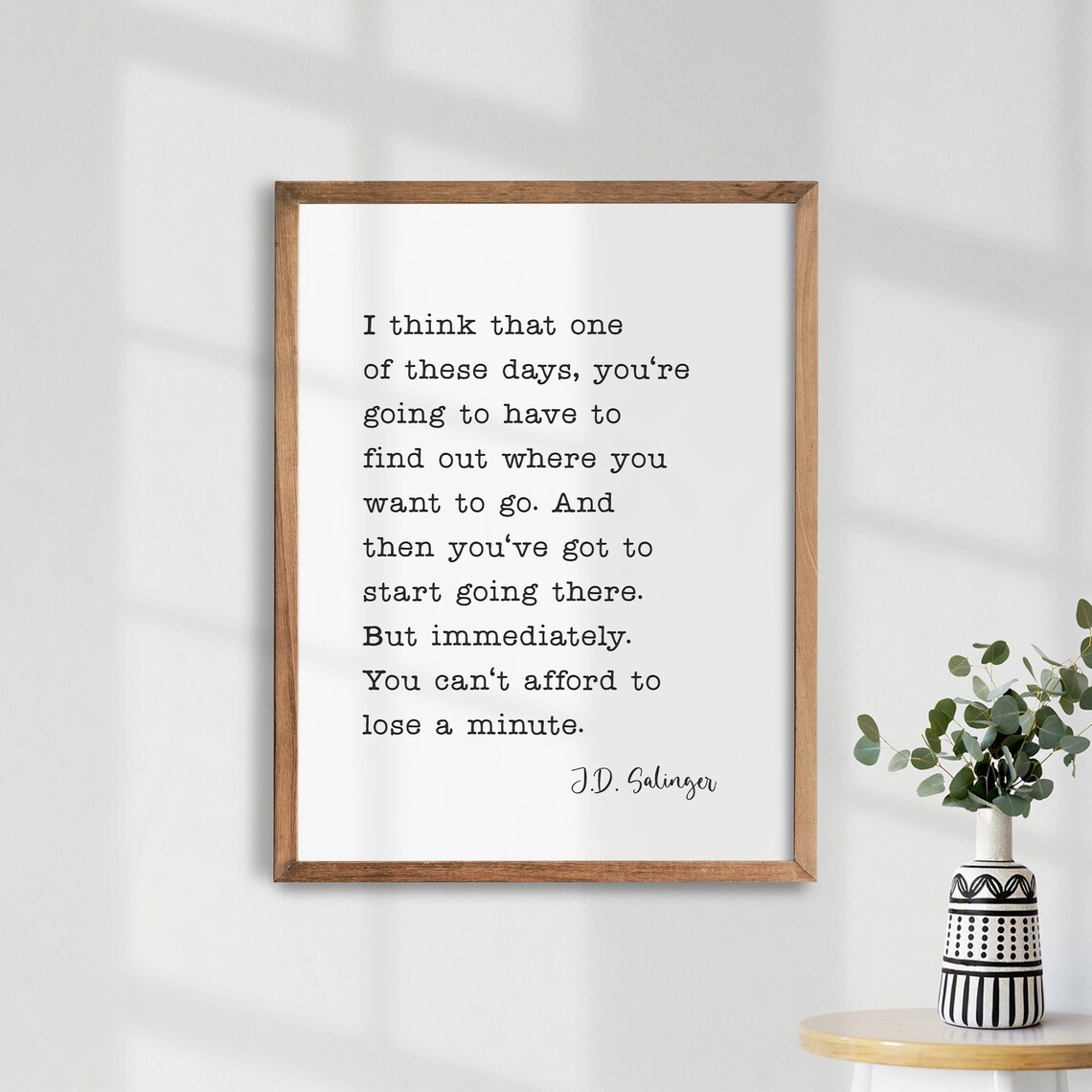 J.D. Salinger Quote Book Lovers Art Print, Gift