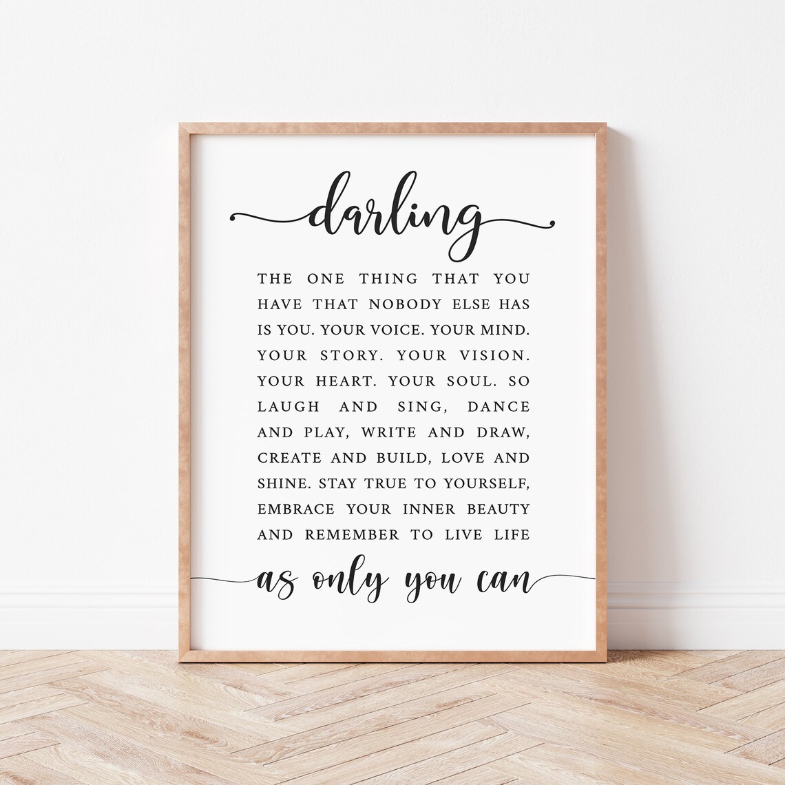 Darling Nursery Quote Art Print, Baby Room Decor