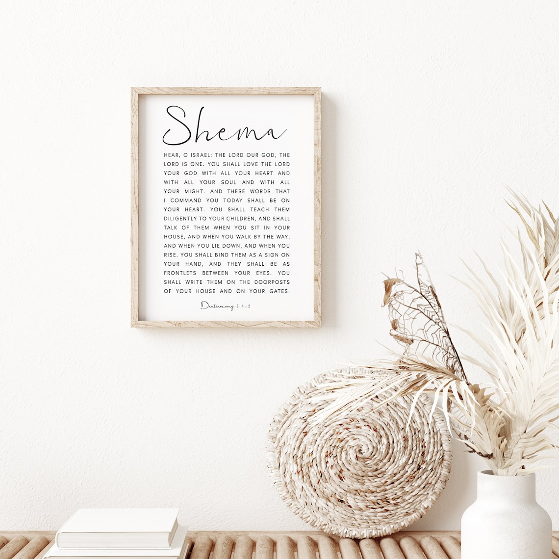 Deuteronomy 6:4-9 Shema Bible Verse Art Print - Image 3
